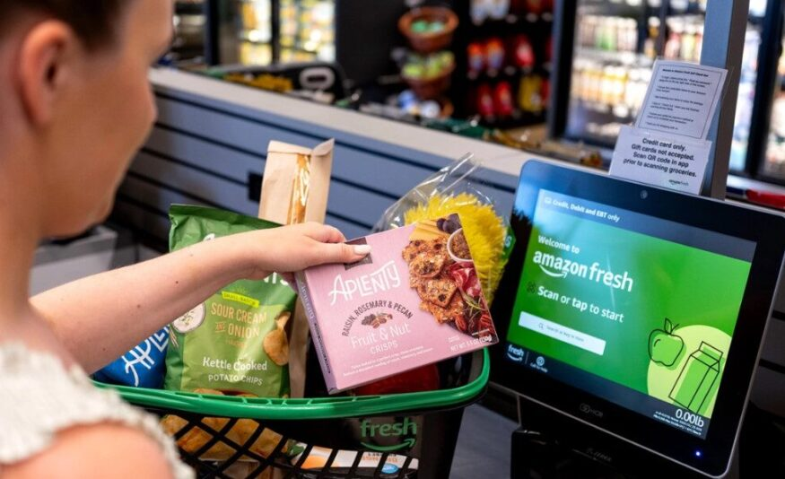 Amazon Fresh self-checkout welcome screen
